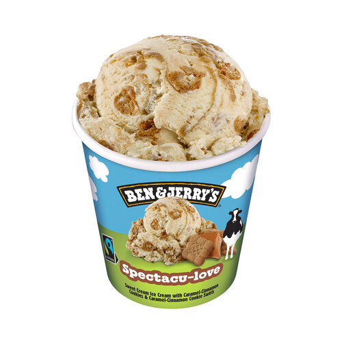 BEN & JERRY´S Spectacu-love tarrina de helado de nata con galletas caramelizadas con canela 465 ml.