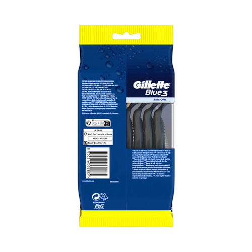 GILLETTE Blue 3 smooth Maquinilla de afeitar desechable con cabezal pivotante de 3 hojas 16 uds.