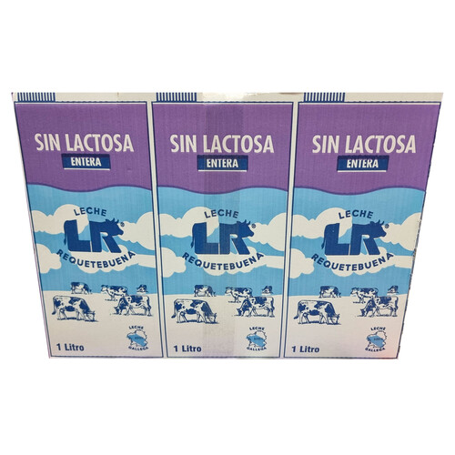 L.R. Leche entera de vaca, sin lactosa 6 x 1l.