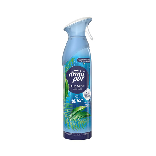 AMBIPUR Air mist Ambientador 2 en 1, con aroma a oceáno brisa marina, 185 ml.