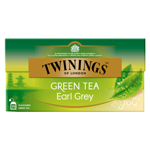 TWININGS Earl grey Té verde 25 uds 40 g.