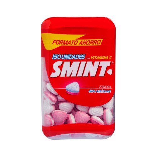 SMINT Caramelos comprimidos de fresa sin azúcar SMINT XL de 150 uds. 105 g.
