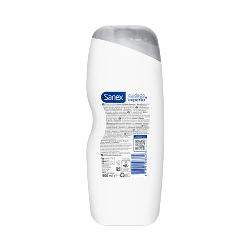 SANEX Cuidado experto+ Gel de ducha o baño, para piel sensible, que ayuda calmarla 600 ml.