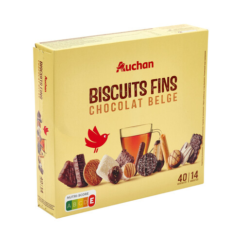 PRODUCTO ALCAMPO Surtido de galletas finas (14 variedades) con chocolate belga 40 uds.