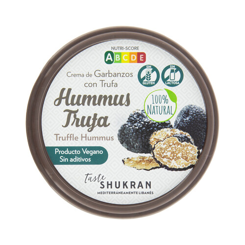 SHUKRAN Hummus de trufa (Crema de garbanzos con trufa) 100% natural SHUKRAN 150 g.