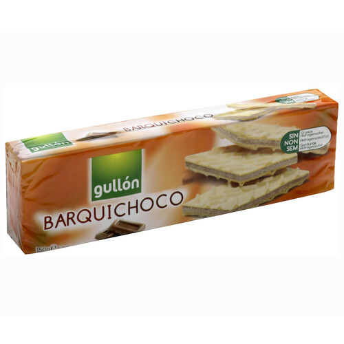 GULLÓN Barquichoco Galleta de barquillo rellena de chocolate 150 g. 