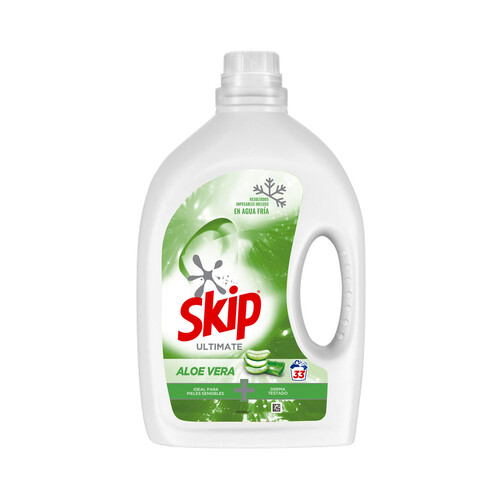 SKIP Ultimate Detergente líquido con aloe vera, ideal para pieles sensibles 33 ds. 