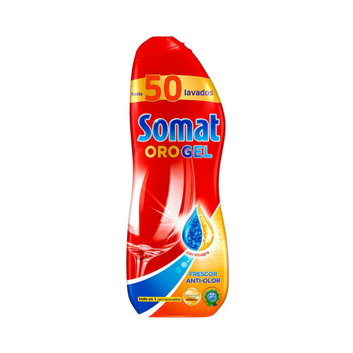 SOMAT Detergente lavavalillas en gel para máquinas fragancia vinagre SOMAT 50 uds.