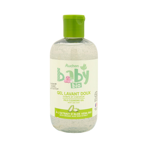 COSMIA BABY Bio Gel y champú para baño o ducha con extracto de aloe vera orgánica 250 ml.