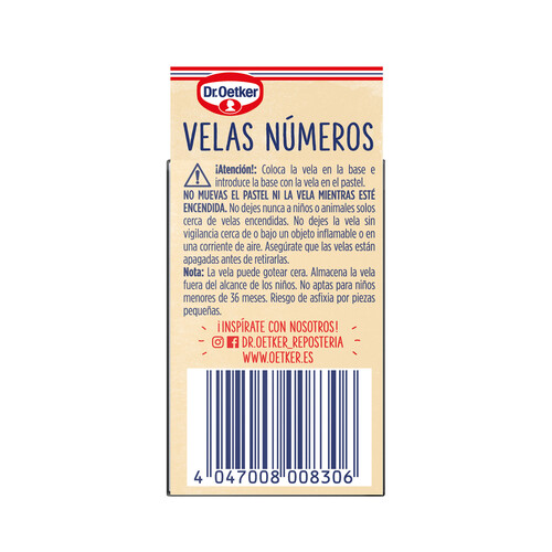 DR. OETKER Vela número nueve DR. OETKER 1 ud.