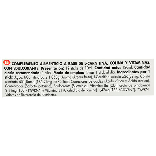 BEST DIET L-carnitina maxi 12 sticks 120 ml.