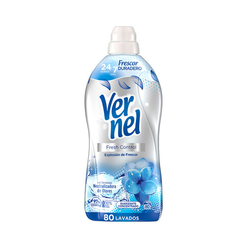 VERNEL Suavizante fresh control azul 1400 ml.