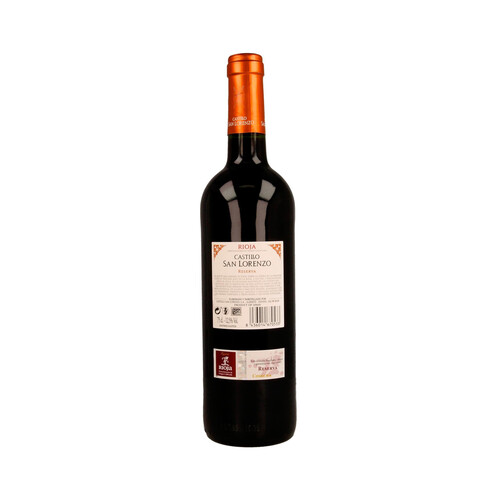 CASTILLO SAN LORENZO  Vino tinto reserva con D.O. Ca. Rioja botella 75 cl.