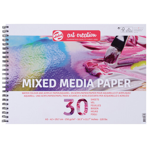Cuaderno papel técnica mixta formato A3, 20 hojas, 250gr, ART CREATION.