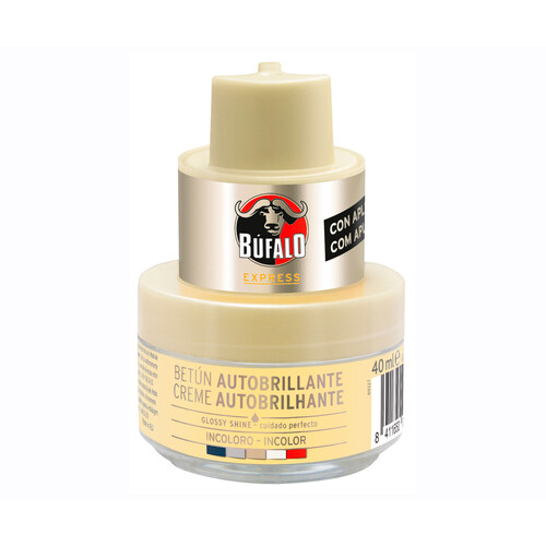 BÚFALO Crema con aplicador para calzado incoloro BUFALO 40 ml.