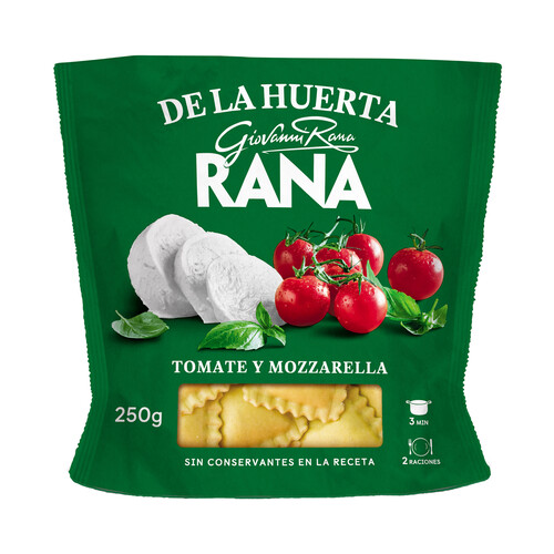 RANA Raviolis de pasta fresca rellenos de tomate y mozzarella 250 g.