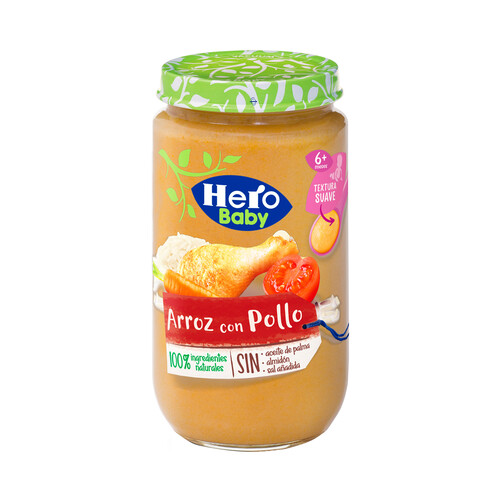 HERO Baby Tarrito de textura suave de arroz con pollo a partir de 6 meses 235 g.