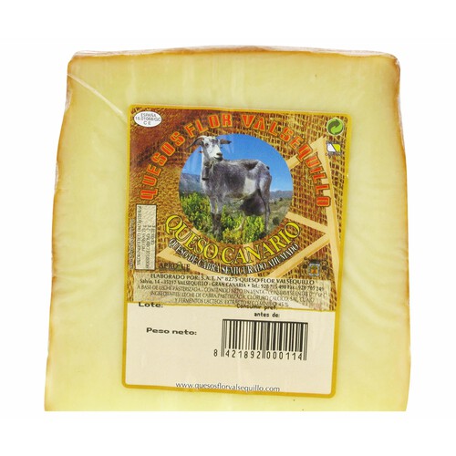 QUESO FLOR VALSEQUILLO Queso semicurado de cabra canario ahumado QUESO FLOR VALSEQUILLO 300 g.