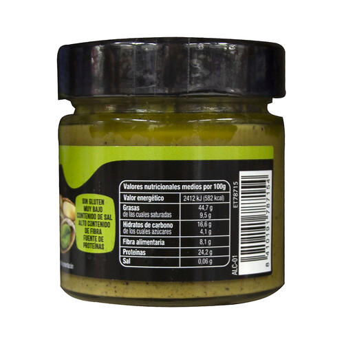 PRODUCTO ALCAMPO Crema de pistacho (50%) y cacahuete (50%) 180 g.