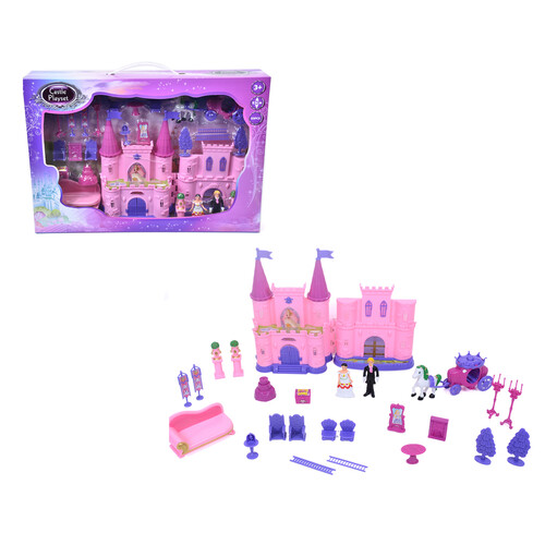 Castillo de princesa con figuras, 23 cm, 25 piezas, ONE TWO FUN.