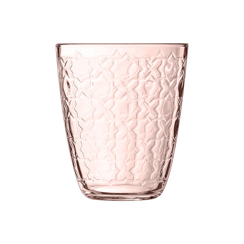 Vaso de vidrio con 0,31 litros de capacidad, color rosa, Concepto LUMINARC.