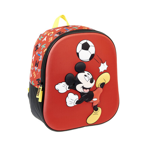 Mochila infantil 3D, MICKEY, 1 compartimento, color rojo, ALCAMPO.