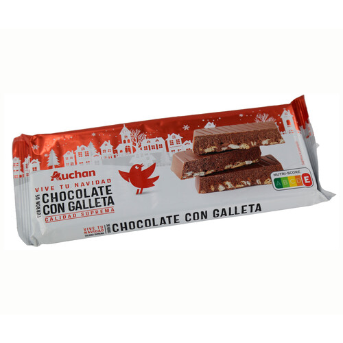 PRODUCTO ALCAMPO Turrón de chocolate con galleta, calidad suprema 250 g.