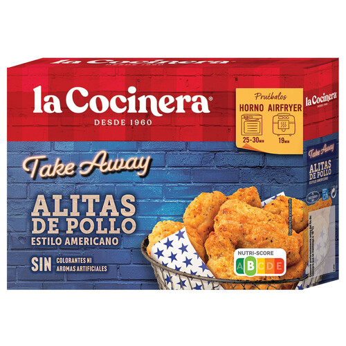 LA COCINERA Take away Alitas de pollo congeladas estilo americano 400 g.