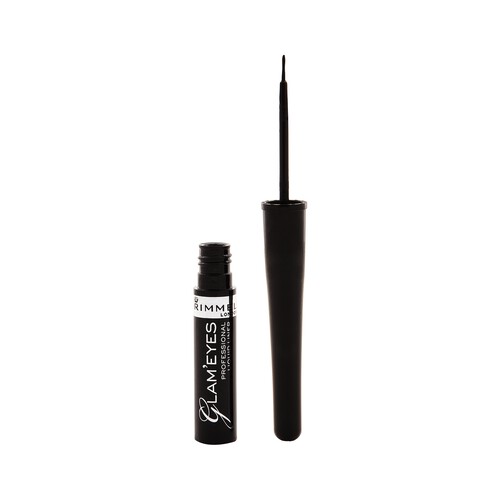 RIMMEL Glam eyes tono 001  Delineador de ojos  liquido con un acabado preciso.