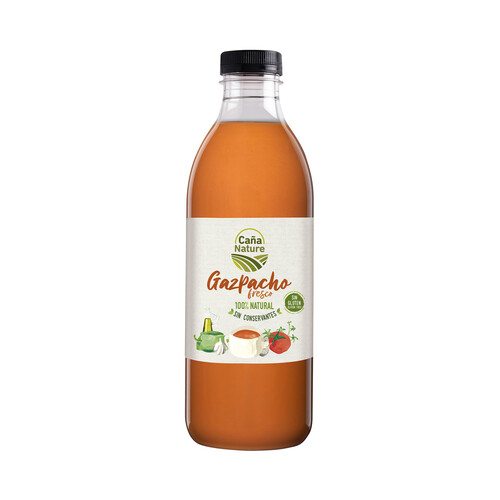 CAÑA NATURE Gazpacho fresco tradicional andaluz, 100% natural, elaborado sin gluen y sin conservantes CAÑA NATURE 1 l.