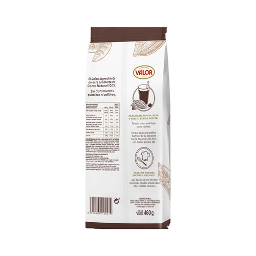 VALOR Cacao soluble natural 100% VALOR 460 g.
