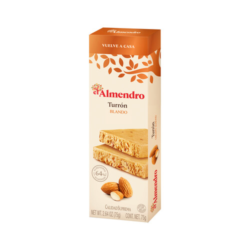 EL ALMENDRO Turrón blando con un 64% de almendra 75 g .