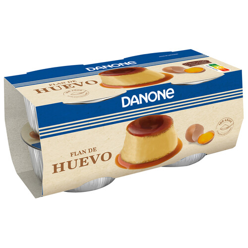 DANONE Flan de huevo con caramelo, elaborado sin gluten DANONE 4 x 100 g.