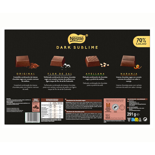 NESTLÉ Bombones dark sublime caja roja 291 gr.