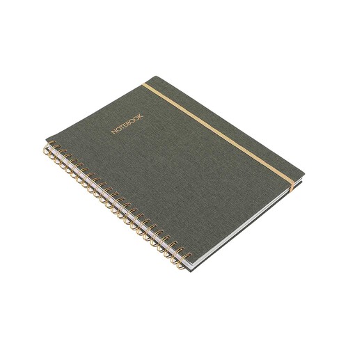 Cuaderno A4 80G 100H Espiral Tapa Tela Horizontal Y Cuadricula. Papel FSC PRODUCTO ALCAMPO