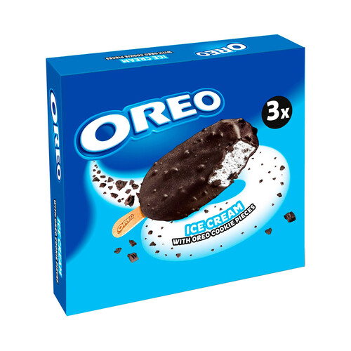 OREO Bombón helado de vainilla con trozos de galletas al cacao 3 x 90 ml.