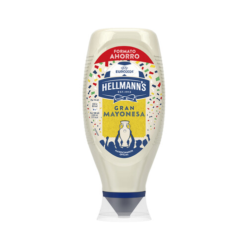 HELLMANN'S Salsa mayonesa en formato bote bocabajo 750 ml.