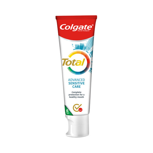 COLGATE Total advanced sensitive Pasta de dientes con flúor, textura gel y 24 horas de protección 75 ml.