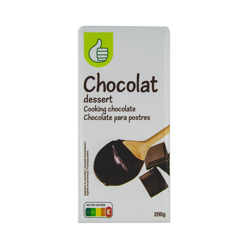 PRODUCTO ECONÓMICO ALCAMPO Chocolate para postres, tableta de 200 g.