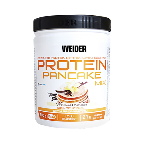 WEIDER Preparado en polvo para preparar tortitas a base de avena y proteínas, sabor vainilla WEIDER PROTEIN PANCAKE 600 g.