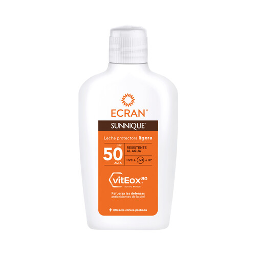 ECRAN Sunnique Leche solar protectora resitente al agua con FPS (muy alto) 200 ml.