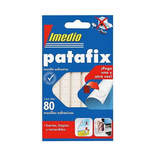 Sujeta objetos Patafix Massa adhesiva removible, 80ud, IMEDIO