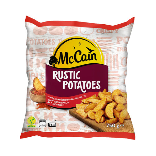 McCAIN Patatas rústicas cortadas en gajos, ultracongeladas 750 g.