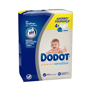 Dodot Pañales Bebé Sensitive Talla 2 (4-8 kg), 240 Pañales + 1 Pack de 40  Toallitas Gratis Cuidado Total Aqua, Óptima Protección de la Piel de Dodot,  Pack Mensual por 76,84€