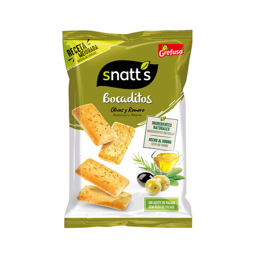 SNATT´S Bocaditos Snacks de oliva y romero 110 g.