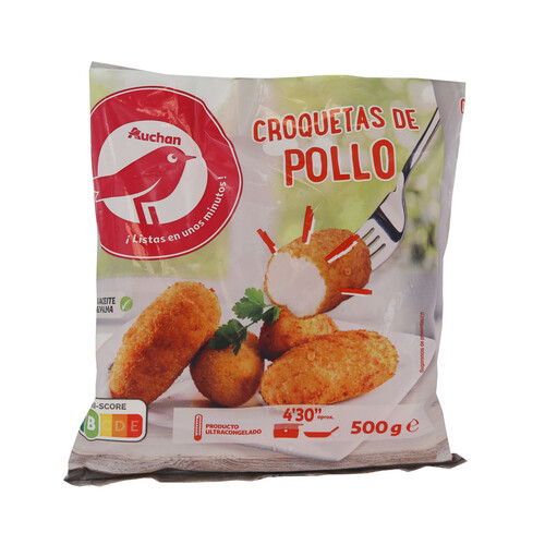 AUCHAN Croquetas ultracongeladas de pollo 500 g. Producto Alcampo