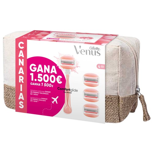 VENUS Spa Breeze de Gillette Maquiniila depilación femenina + 4 cabezales de triple hoja.