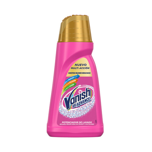 VANISH Potenciador del lavado multifunción con triple efecto: quitamanchas, eliminación de olores y cuidado de los colores VANISH OXI ADVANCE 800 ml.