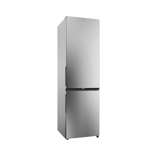 Frigorífico combi 205cm CANDY CNCQ2T620EX, Inox, NO FROST, clasificación energética: E, H: 205cm, A: 59,5cm, F: 66,7cm, capacidad total: 409L.