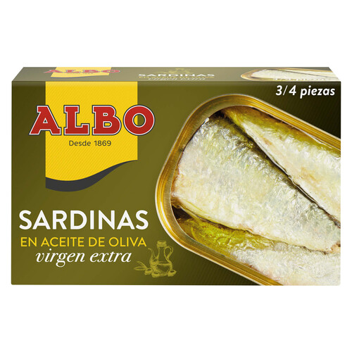 ALBO Sardinas en aceite de oliva virgen lata de 85 g.